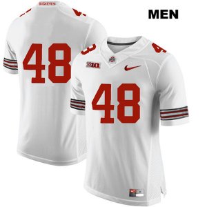 Men's NCAA Ohio State Buckeyes Logan Hittle #48 College Stitched No Name Authentic Nike White Football Jersey RY20P72WA